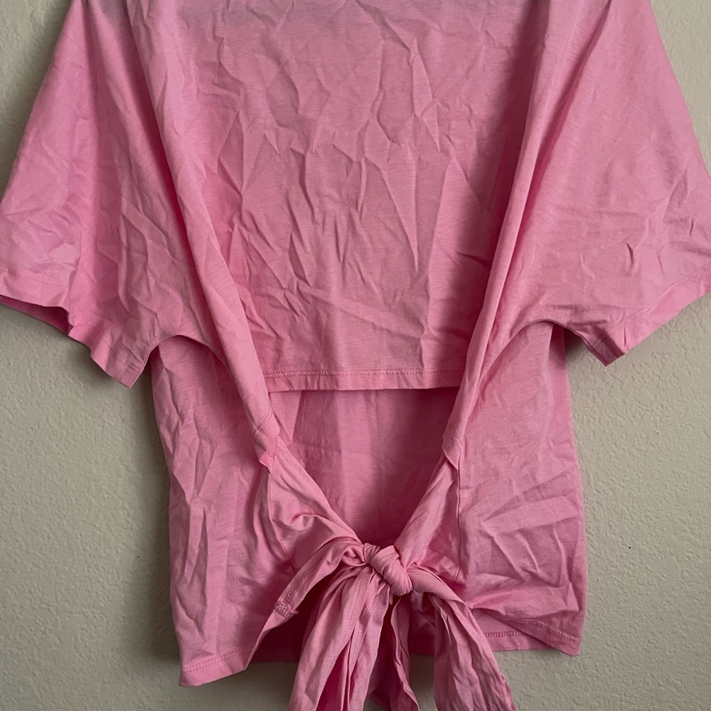 Target Pink Short Sleeve Tie-Back Top